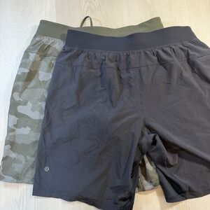 Set of Two Lululemon Men's T.H.E. Short Camo and Black Shorts XL